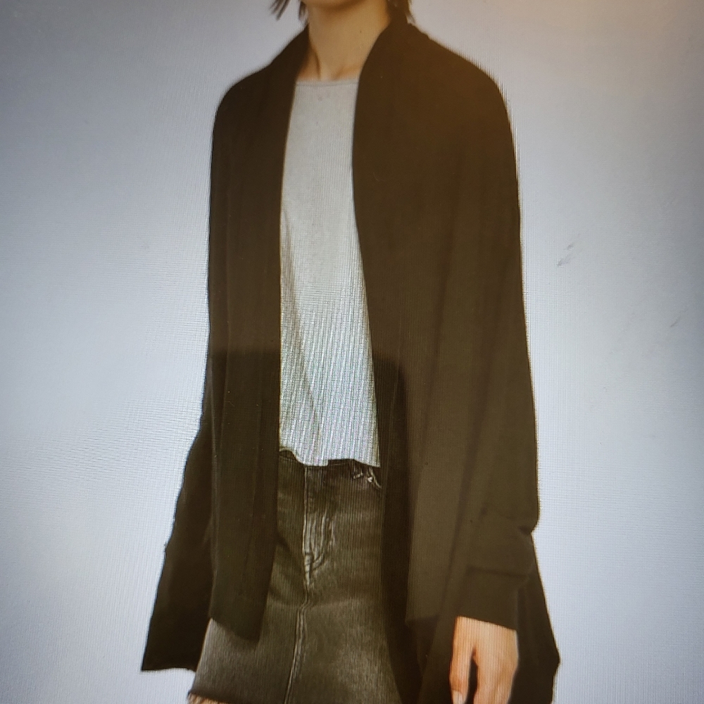 allsaints 100% merino wool  black open front jacket  SIZE S